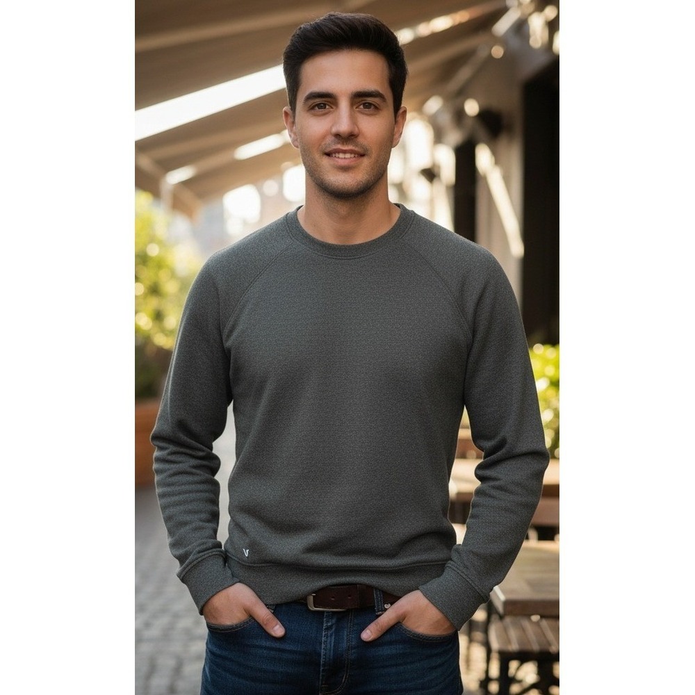 Viori Mens Long Sleeve Athletic Shirt Top Move & Be Moved Crew Neck Green Large?